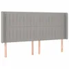 Image de vidaXL Tête de lit à LED Gris clair 163x16x118/128 cm Tissu