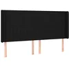 Image de vidaXL Tête de lit à LED Noir 163x16x118/128 cm Tissu