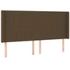 Image de vidaXL Tête de lit à LED Marron foncé 163x16x118/128 cm Tissu