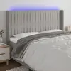 Image de vidaXL Tête de lit à LED Gris clair 183x16x118/128 cm Tissu