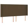 Image de vidaXL Tête de lit à LED Marron foncé 183x16x118/128 cm Tissu