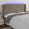 Image de vidaXL Tête de lit à LED Taupe 183x16x118/128 cm Tissu