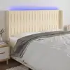 Image de vidaXL Tête de lit à LED Crème 183x16x118/128 cm Tissu