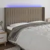 Image de vidaXL Tête de lit à LED Taupe 203x16x118/128 cm Tissu