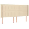 Image de vidaXL Tête de lit à LED Crème 203x16x118/128 cm Tissu