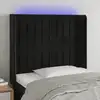 Image de vidaXL Tête de lit à LED Noir 103x16x118/128 cm Velours