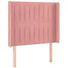 Image de vidaXL Tête de Lit à LED Meuble de Chambre à Coucher Accessoire de Lit Simple Tête de Cadre de Lit Intérieur Rose 103x16x118/128 cm Velours
