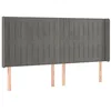 Image de vidaXL Tête de lit à LED Gris clair 183x16x118/128 cm Velours
