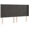 Image de vidaXL Tête de lit à LED Gris foncé 183x16x118/128 cm Velours