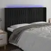 Image de vidaXL Tête de lit à LED Noir 203x16x118/128 cm Velours