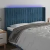 Image de vidaXL Tête de lit à LED Bleu foncé 203x16x118/128 cm Velours