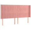 Image de vidaXL Tête de lit à LED Rose 203x16x118/128 cm Velours