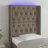 Image de vidaXL Tête de lit à LED Taupe 83x16x118/128 cm Tissu