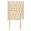 Image de vidaXL Tête de lit à LED Crème 83x16x118/128 cm Tissu