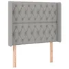 Image de vidaXL Tête de lit à LED Gris clair 103x16x118/128 cm Tissu