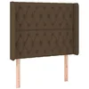 Image de vidaXL Tête de lit à LED Marron foncé 103x16x118/128 cm Tissu