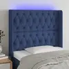 Image de vidaXL Tête de lit à LED Bleu 103x16x118/128 cm Tissu