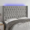 Image de vidaXL Tête de lit à LED Gris clair 147x16x118/128 cm Tissu