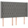 Image de vidaXL Tête de lit à LED Gris foncé 147x16x118/128 cm Tissu