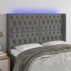 Image de vidaXL Tête de lit à LED Gris foncé 147x16x118/128 cm Tissu