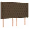 Image de vidaXL Tête de lit à LED Marron foncé 147x16x118/128 cm Tissu