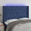 Image de vidaXL Tête de lit à LED Bleu 147x16x118/128 cm Tissu