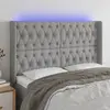 Image de vidaXL Tête de lit à LED Gris clair 163x16x118/128 cm Tissu