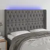 Image de vidaXL Tête de lit à LED Gris foncé 163x16x118/128 cm Tissu