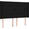 Image de vidaXL Tête de lit à LED Noir 163x16x118/128 cm Tissu
