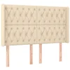 Image de vidaXL Tête de lit à LED Crème 163x16x118/128 cm Tissu