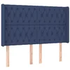 Image de vidaXL Tête de lit à LED Bleu 163x16x118/128 cm Tissu