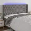 Image de vidaXL Tête de lit à LED Gris foncé 183x16x118/128 cm Tissu