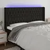 Image de vidaXL Tête de lit à LED Noir 183x16x118/128 cm Tissu