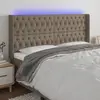 Image de vidaXL Tête de lit à LED Taupe 183x16x118/128 cm Tissu