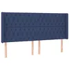 Image de vidaXL Tête de lit à LED Bleu 183x16x118/128 cm Tissu