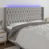 Image de vidaXL Tête de lit à LED Gris clair 203x16x118/128 cm Tissu