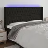 Image de vidaXL Tête de lit à LED Noir 203x16x118/128 cm Tissu
