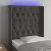 Image de vidaXL Tête de lit à LED Gris foncé 83x16x118/128 cm Velours