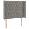 Image de vidaXL Tête de lit à LED Gris clair 93x16x118/128 cm Velours
