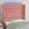 Image de vidaXL Tête de lit à LED Rose 93x16x118/128 cm Velours