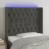 Image de vidaXL Tête de lit à LED Gris foncé 103x16x118/128 cm Velours