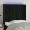 Image de vidaXL Tête de lit à LED Noir 103x16x118/128 cm Velours