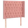 Image de vidaXL Tête de lit à LED Rose 103x16x118/128 cm Velours