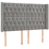Image de vidaXL Tête de lit à LED Gris clair 147x16x118/128 cm Velours