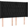 Image de vidaXL Tête de lit à LED Noir 147x16x118/128 cm Velours