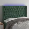 Image de vidaXL Tête de lit à LED Vert foncé 147x16x118/128 cm Velours