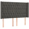 Image de vidaXL Tête de lit à LED Gris foncé 163x16x118/128 cm Velours