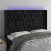 Image de vidaXL Tête de lit à LED Noir 163x16x118/128 cm Velours
