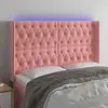 Image de vidaXL Tête de lit à LED Rose 163x16x118/128 cm Velours