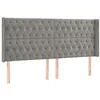 Image de vidaXL Tête de lit à LED Gris clair 183x16x118/128 cm Velours